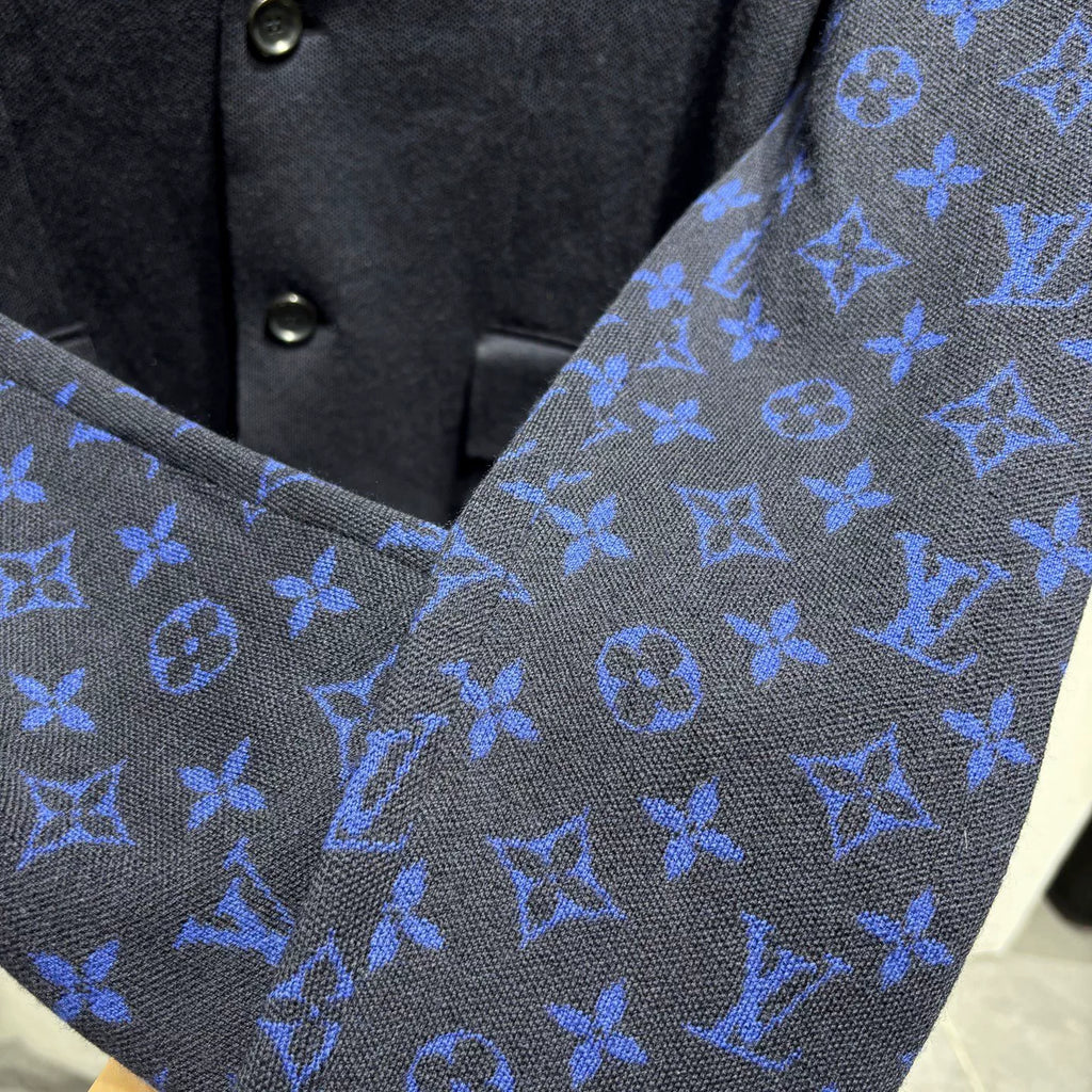 Louis Vuitton Black Logo-Print Cuffs Lambswool Sweater