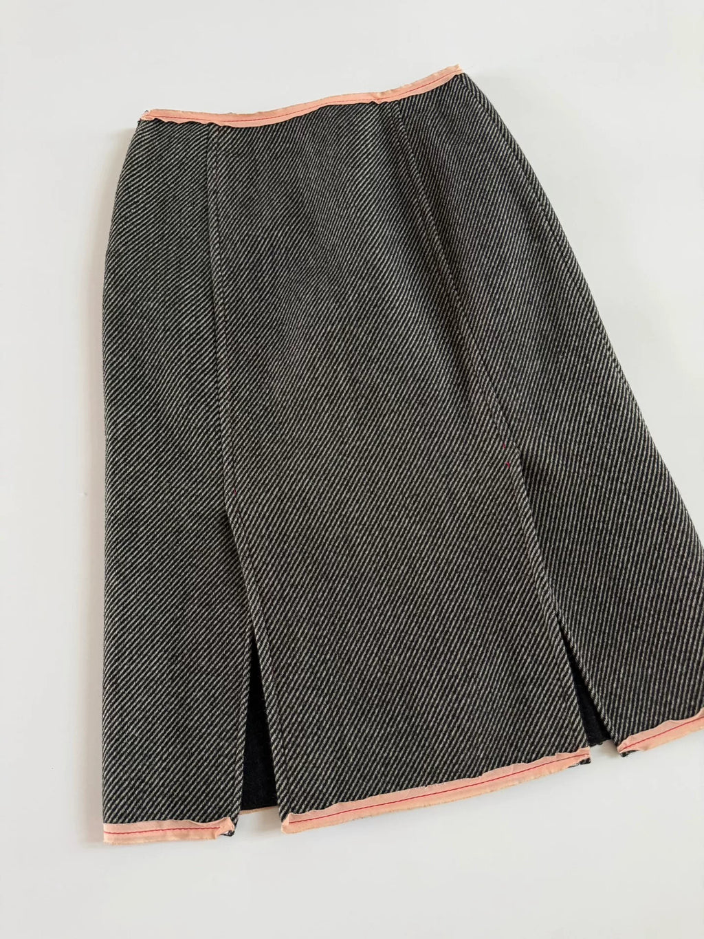 MiuMiu SS00 Tonal-Twist Wool Skirt
