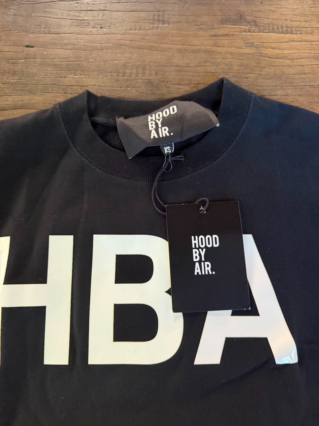HBA Hood By Air FW15 Black REHAB Crewneck Cotton Sweatshirt