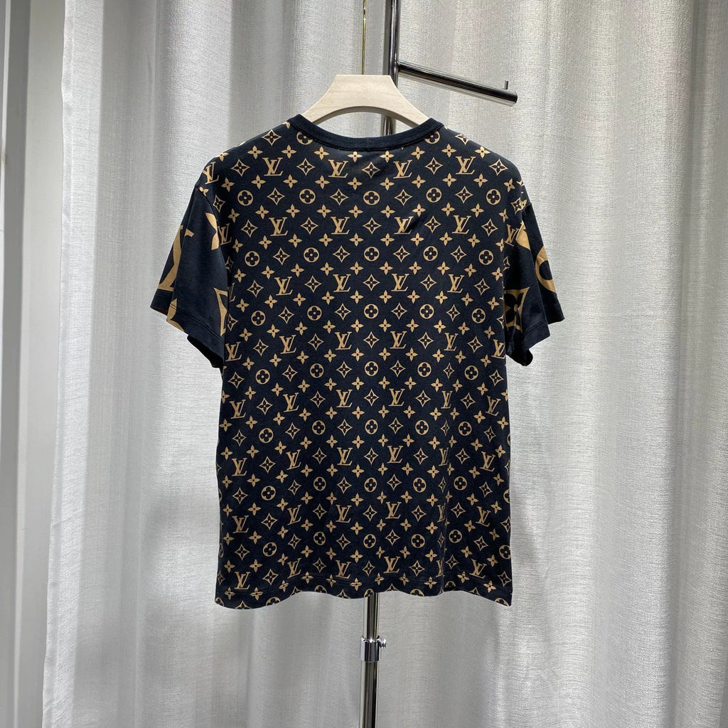 Louis Vuitton Monogram Brown All-Over Print Cotton Short Sleeve T-Shirt