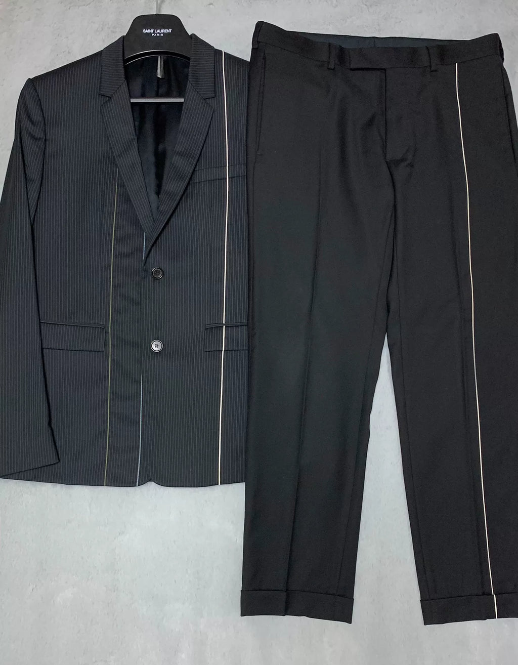 Dior Homme 14FW Runway Striped Wool Suit