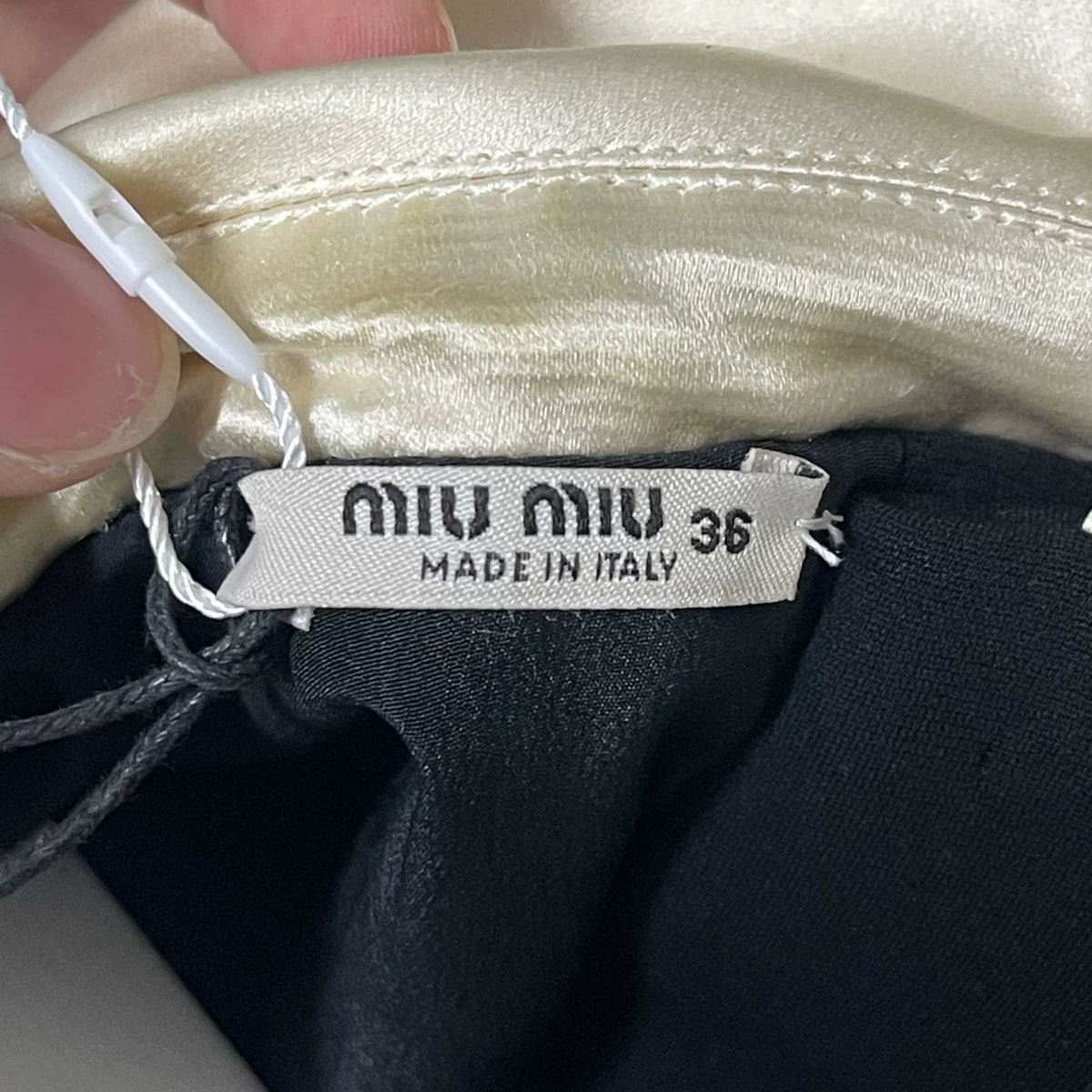 Miumiu Black Scale Pearl-Button Dress
