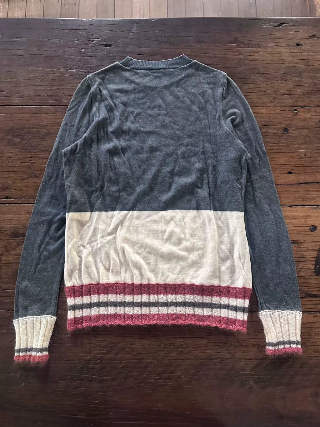 Undercover FW16 Grey Woman Portrait Wool Sweater