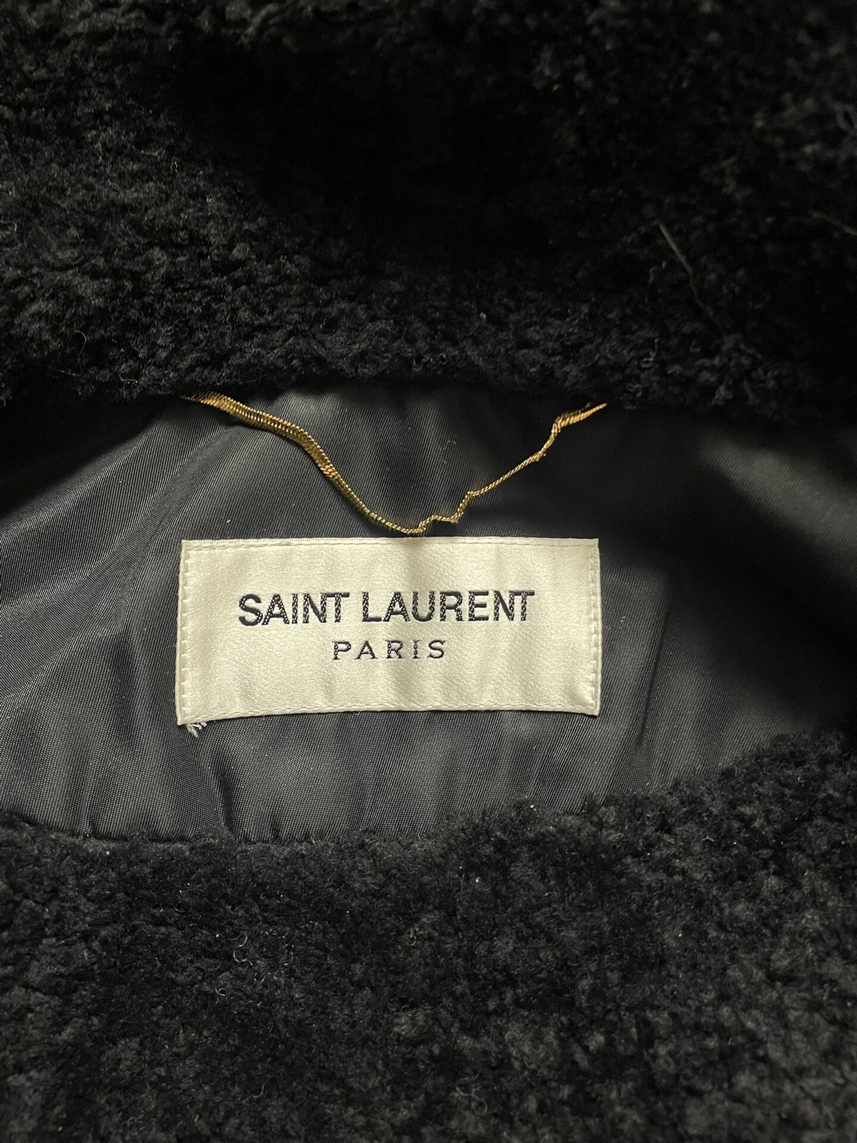 Saint Laurent 18FW Black Nylon Lambswool Parka Coat