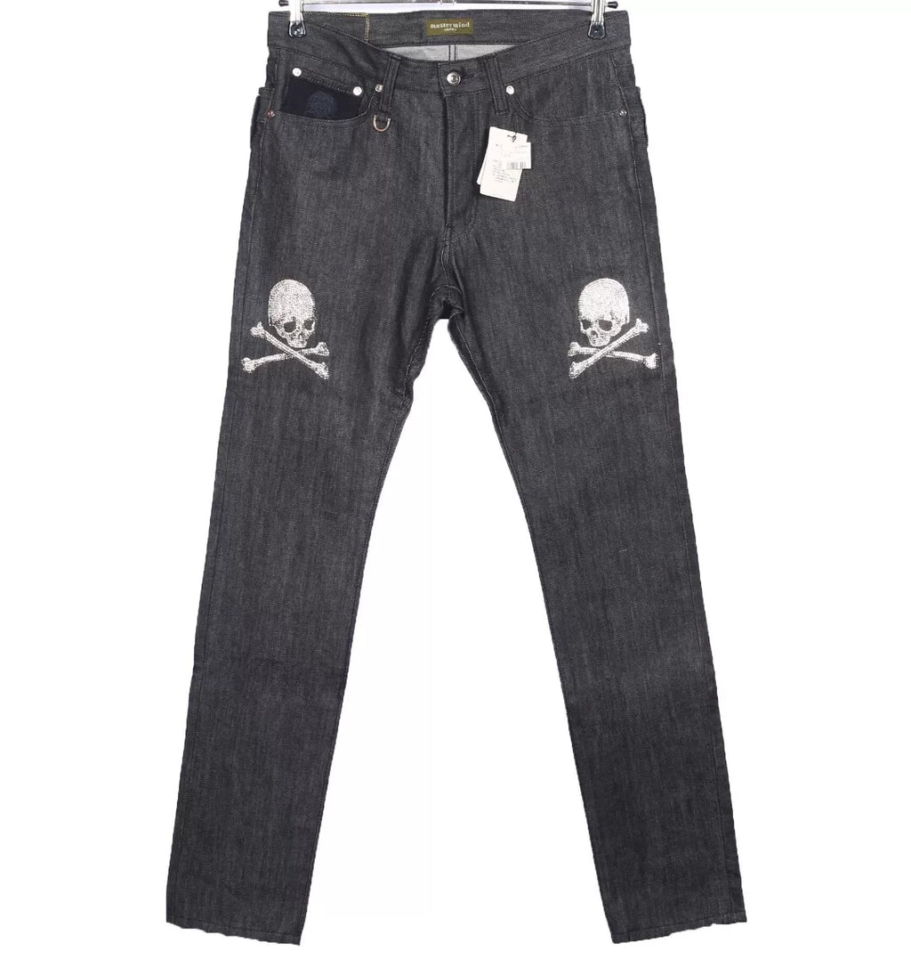 Mastermind Japan Rhinestone Mainline 14SS Gold Isetan On Jeans