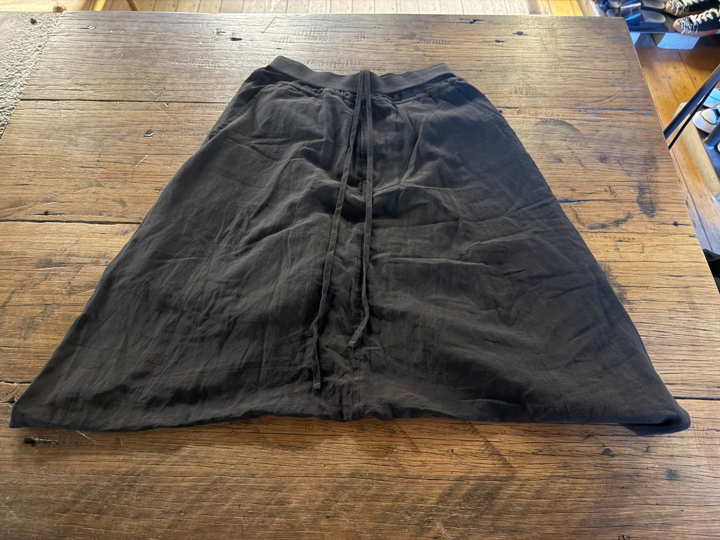 Julius SS15 Black Silk Cotton Pleated Skirt Pants