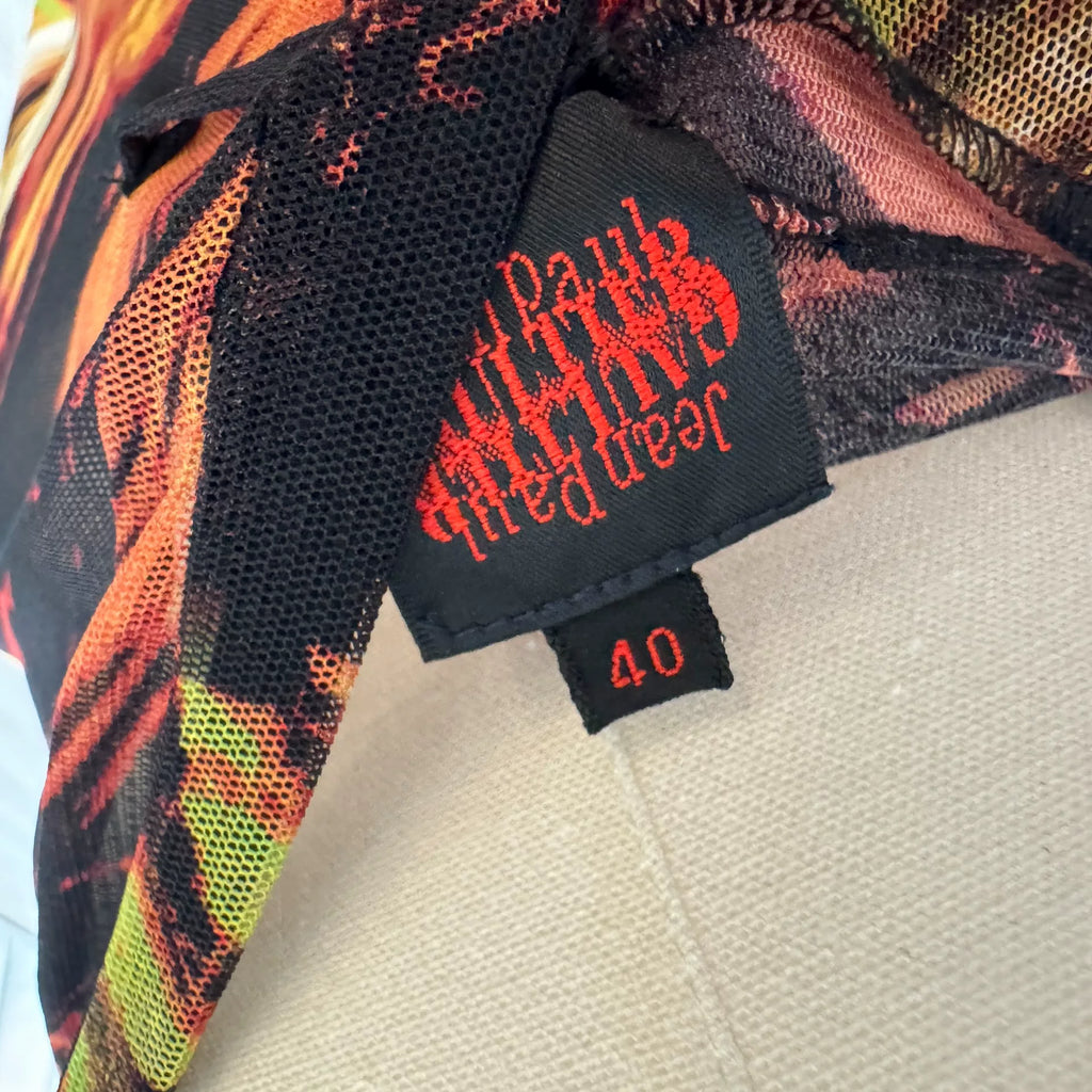 Jean Paul Gaultier JPG Mesh Print Dress
