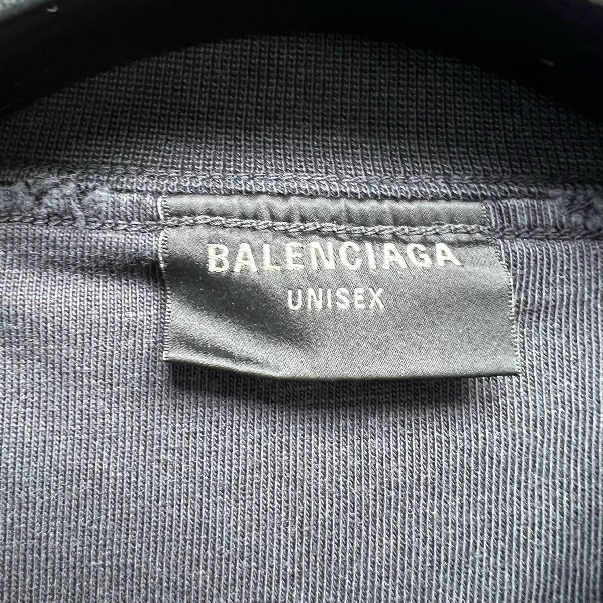 Balenciaga SS24 Black Washed Short Sleeve Top