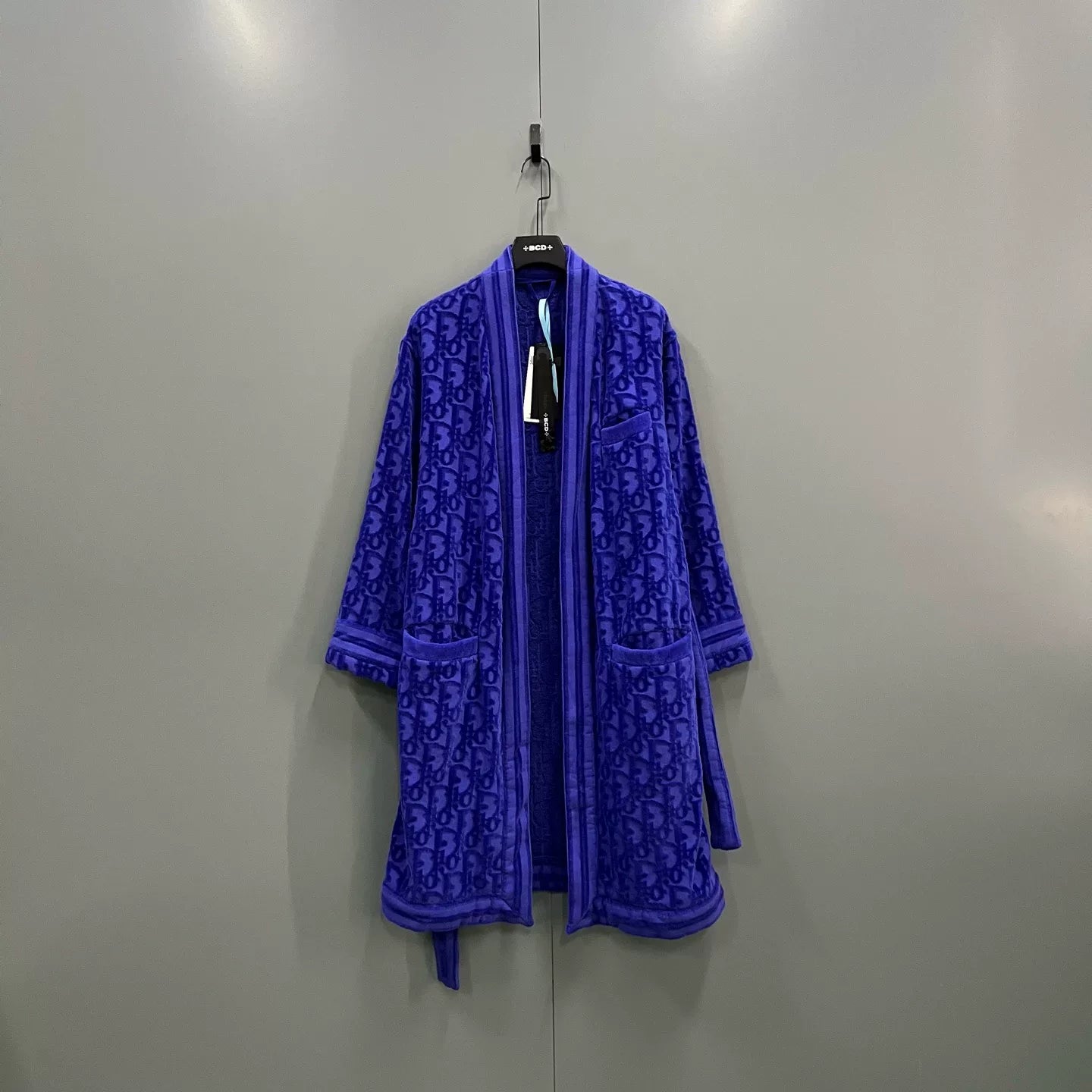 Dior purple letter print bathrobe