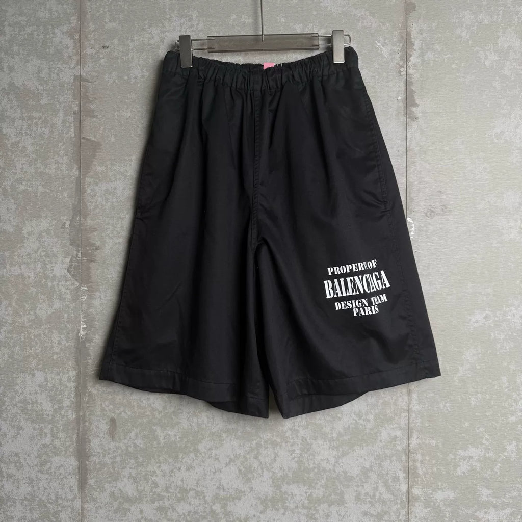 Balenciaga "Property Of Balenciaga" Print Black Shorts
