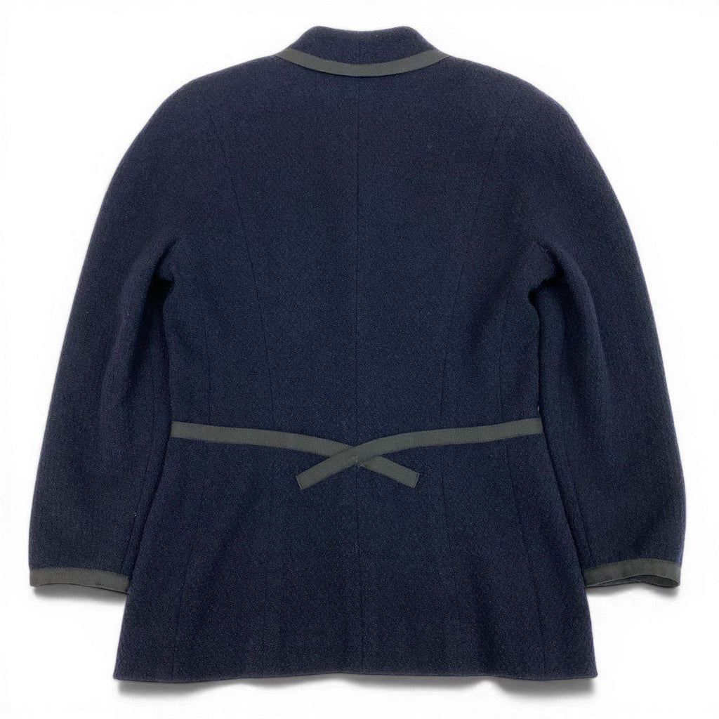 Chanel 1990s Navy Blue Tweed Knit Jacket