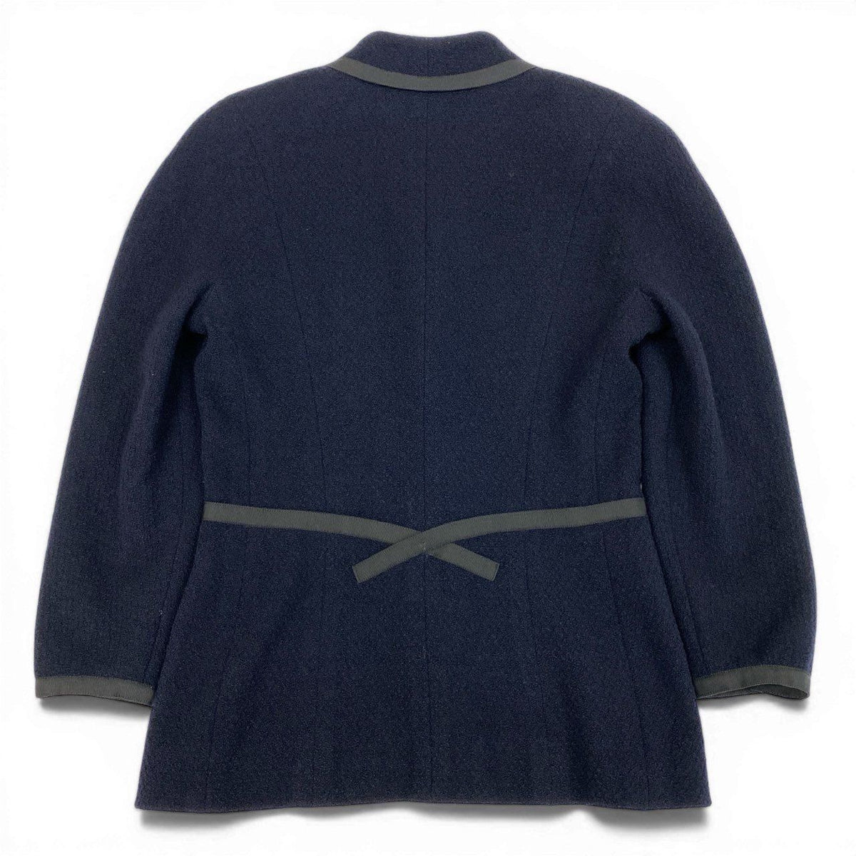 Chanel 1990s Navy Blue Tweed Knit Jacket