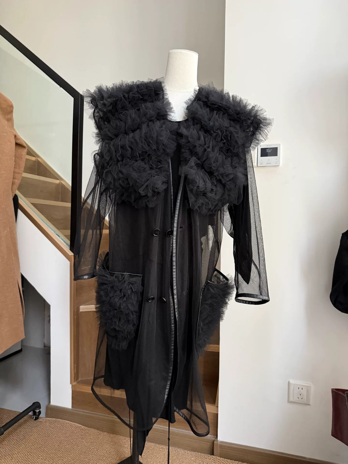 Comme des Garçons Comme des Garçons Noir Black Vintage Tulle One-Piece Coat