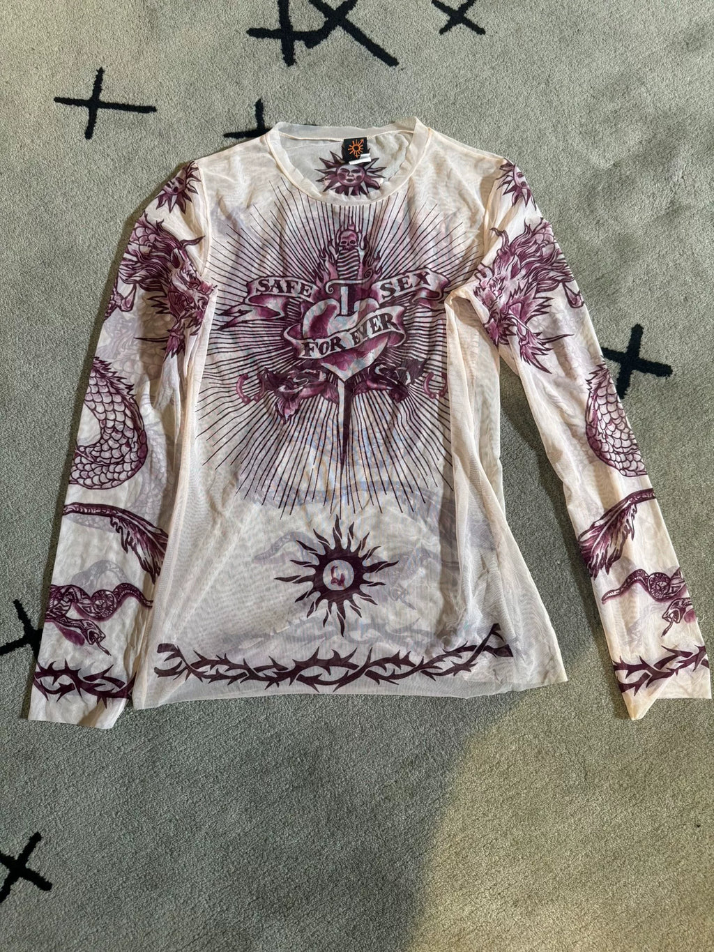 Jean Paul Gaultier SS96 Safe Sex Forever Mesh Top