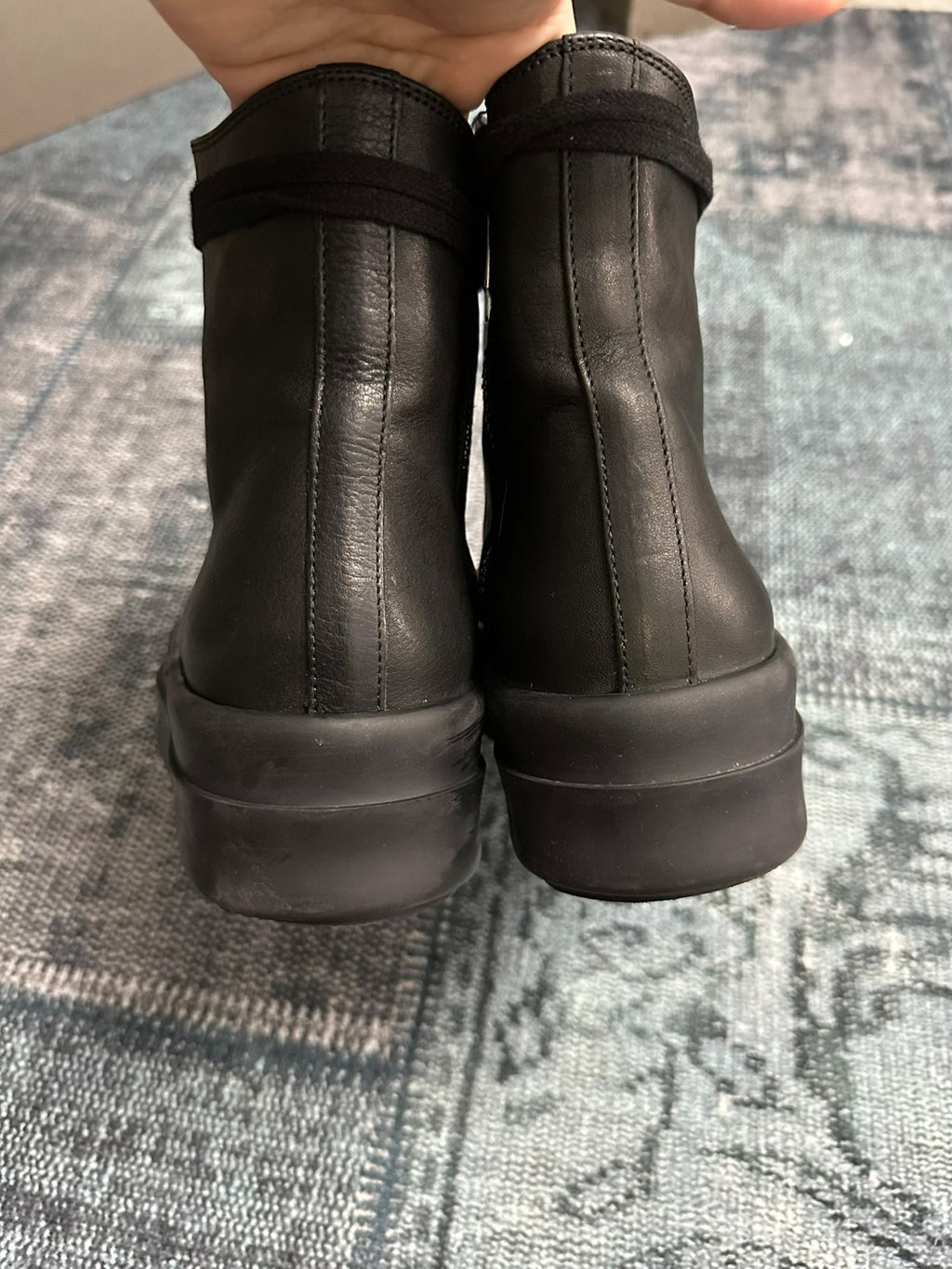 Rick Owens Black High-Top Sneakers