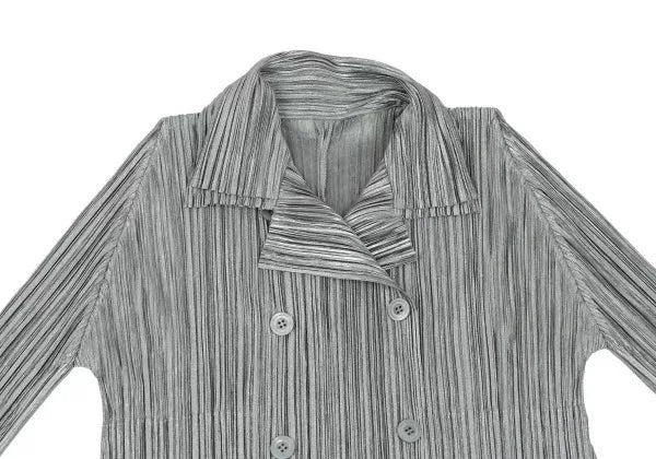 Issey Miyake Vintage Grey Double-Breasted Pleated Shirt