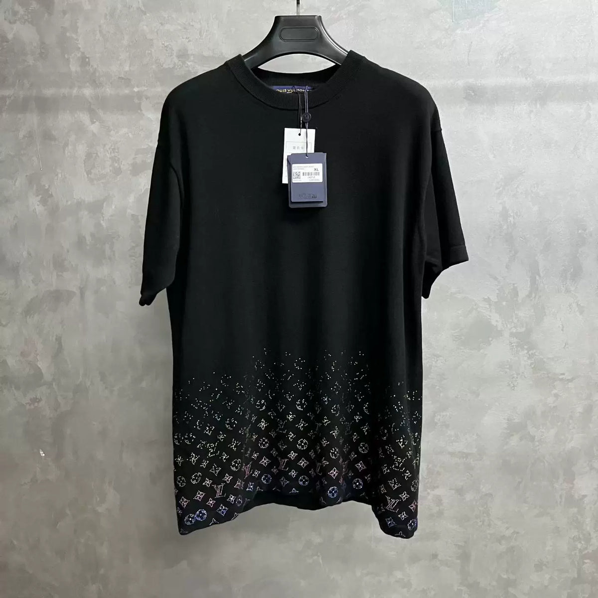Louis Vuitton Black Gradient Decoration Short Sleeve T-Shirt