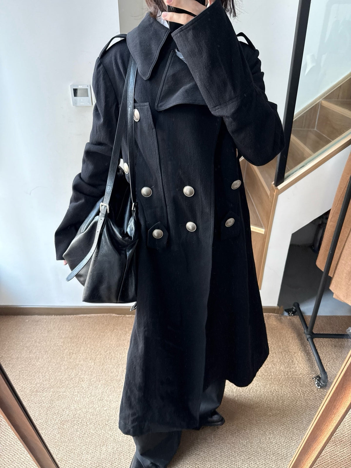 Yohji Yamamoto AW22 Double-Breasted Metal-Button Wool Coat