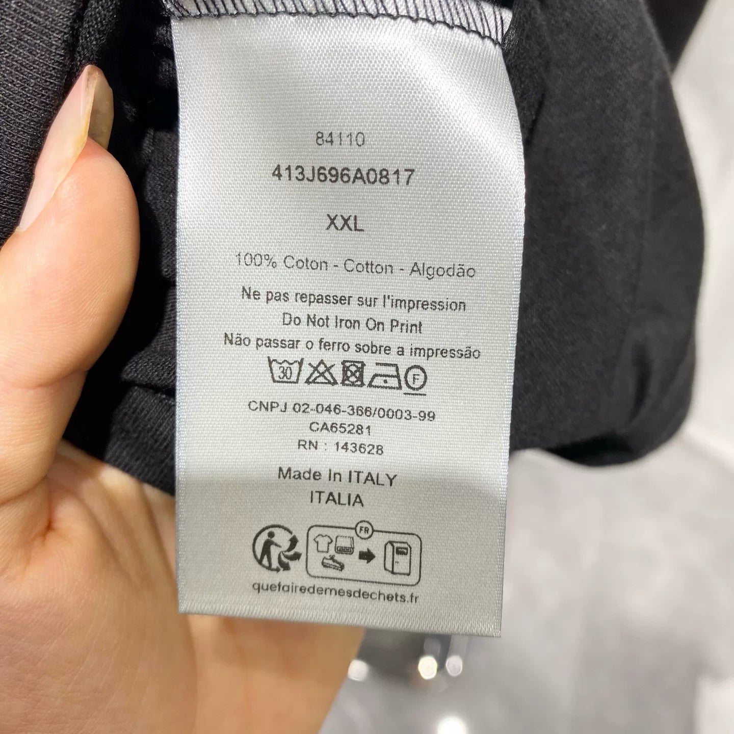 Dior 2024 Print Logo Cotton Black Short Sleeve T-Shirt