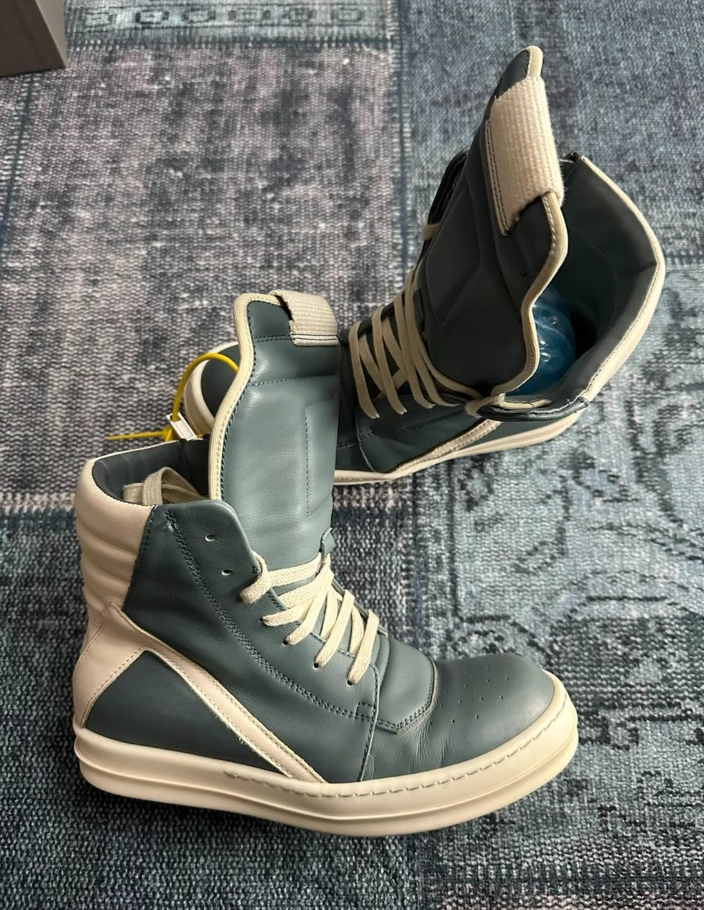 Rick Owens Inverted-Triangle Haze Blue Sneakers