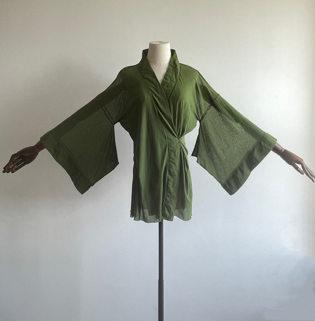 Jean Paul Gaultier Japanese-Style Green Blouse