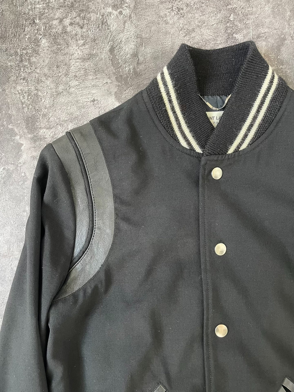 Saint Laurent Black Lambskin Wool Teddy Jacket