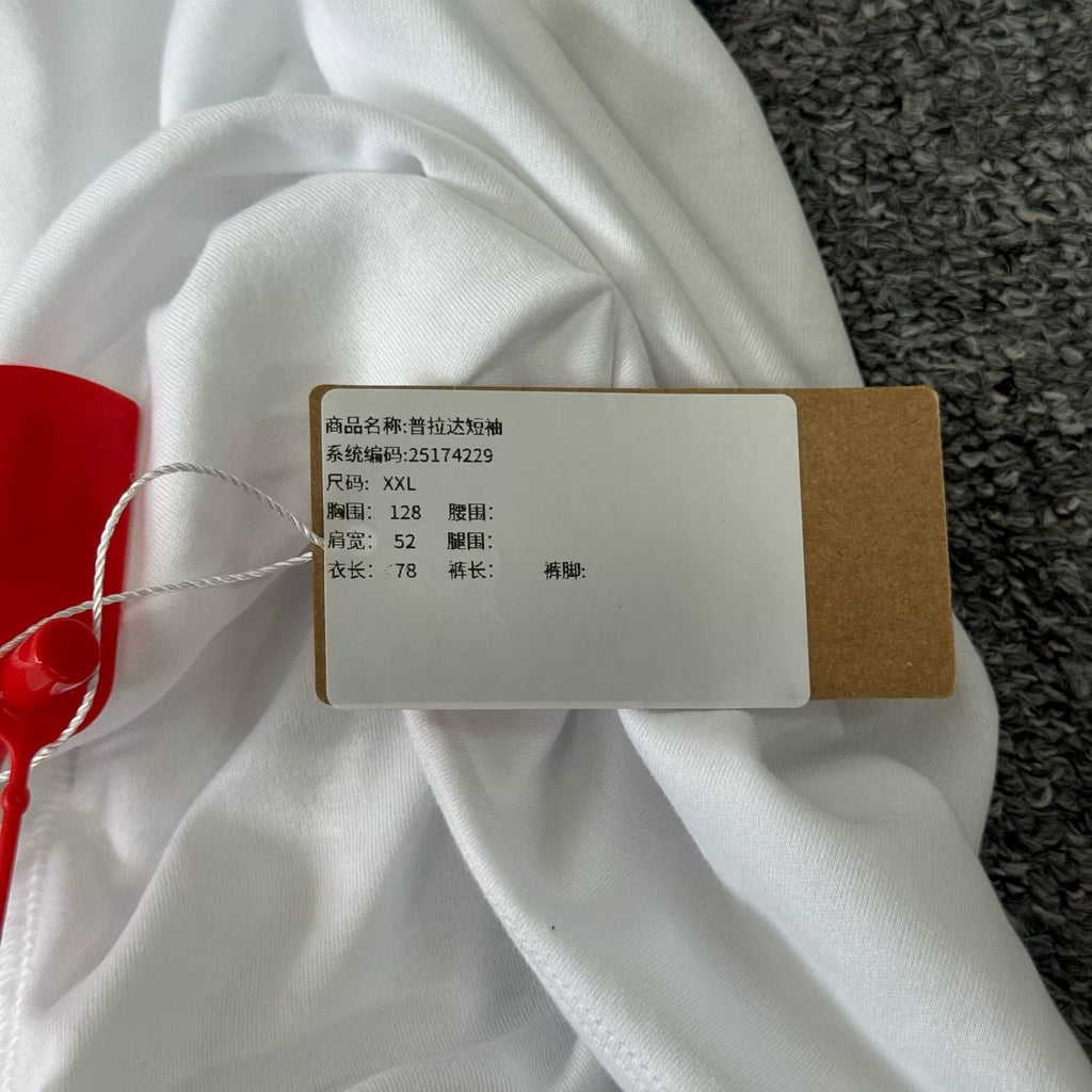 Prada white triangle logo short-sleeve T-shirt