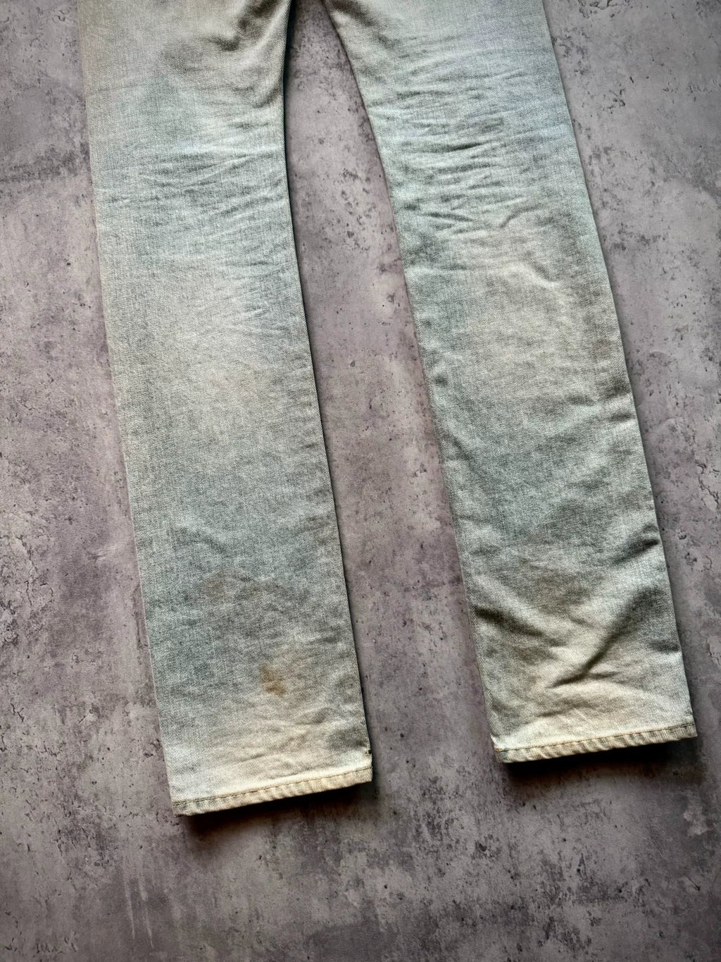 Saint Laurent Paris 13SS D01 Ice Blue Mud Dye Distressed Jeans by Hedi Slimane