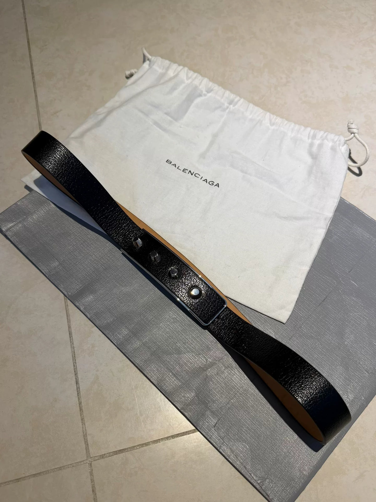 Balenciaga Studded Black Belt