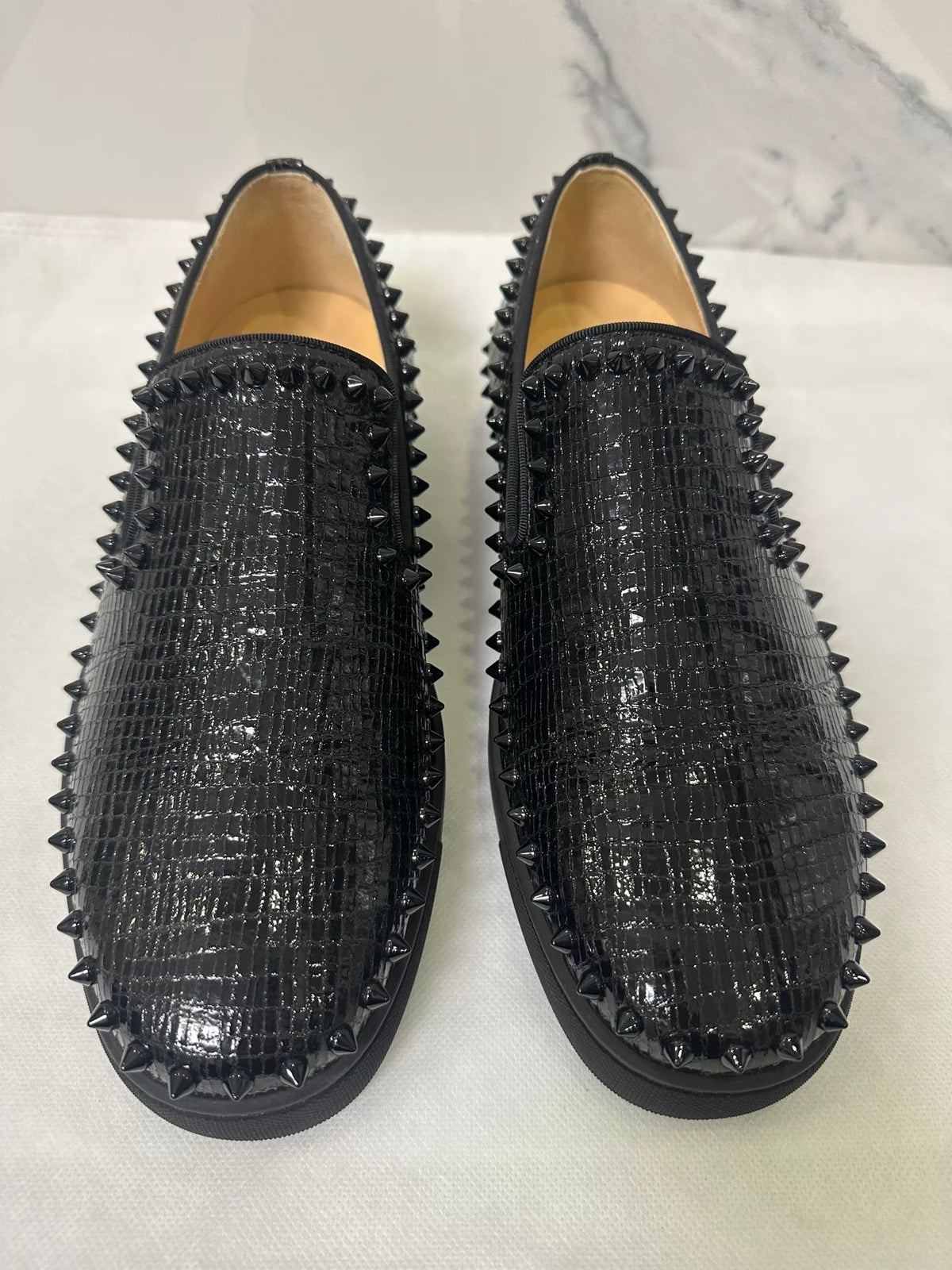 Christian Louboutin Black Pik Boat Loafers