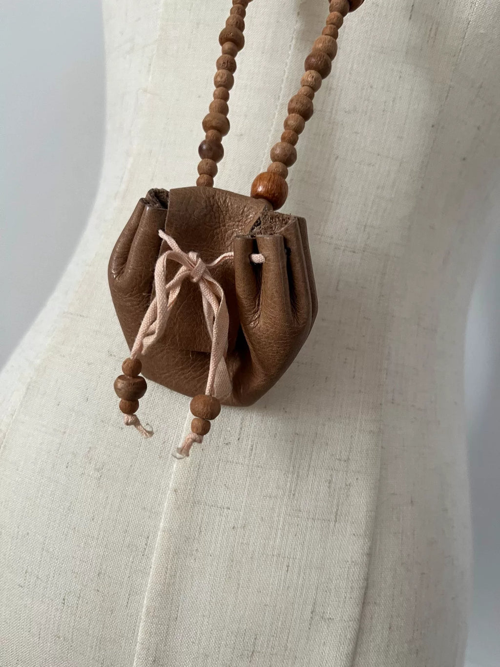 ann demeulemeester necklace wooden beads brown
