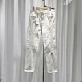 Givenchy Denim Distressed Straight-Leg Cotton White Pants