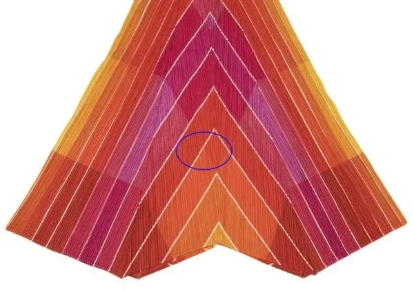 Issey Miyake Vintage Orange Striped Pleated Dress
