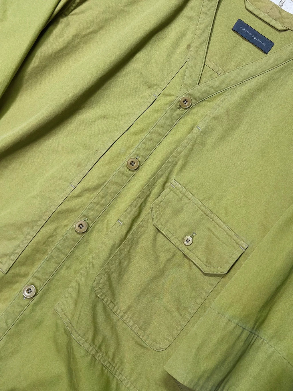 LEMAIRE Collarless Utility Short-Sleeve Shirt