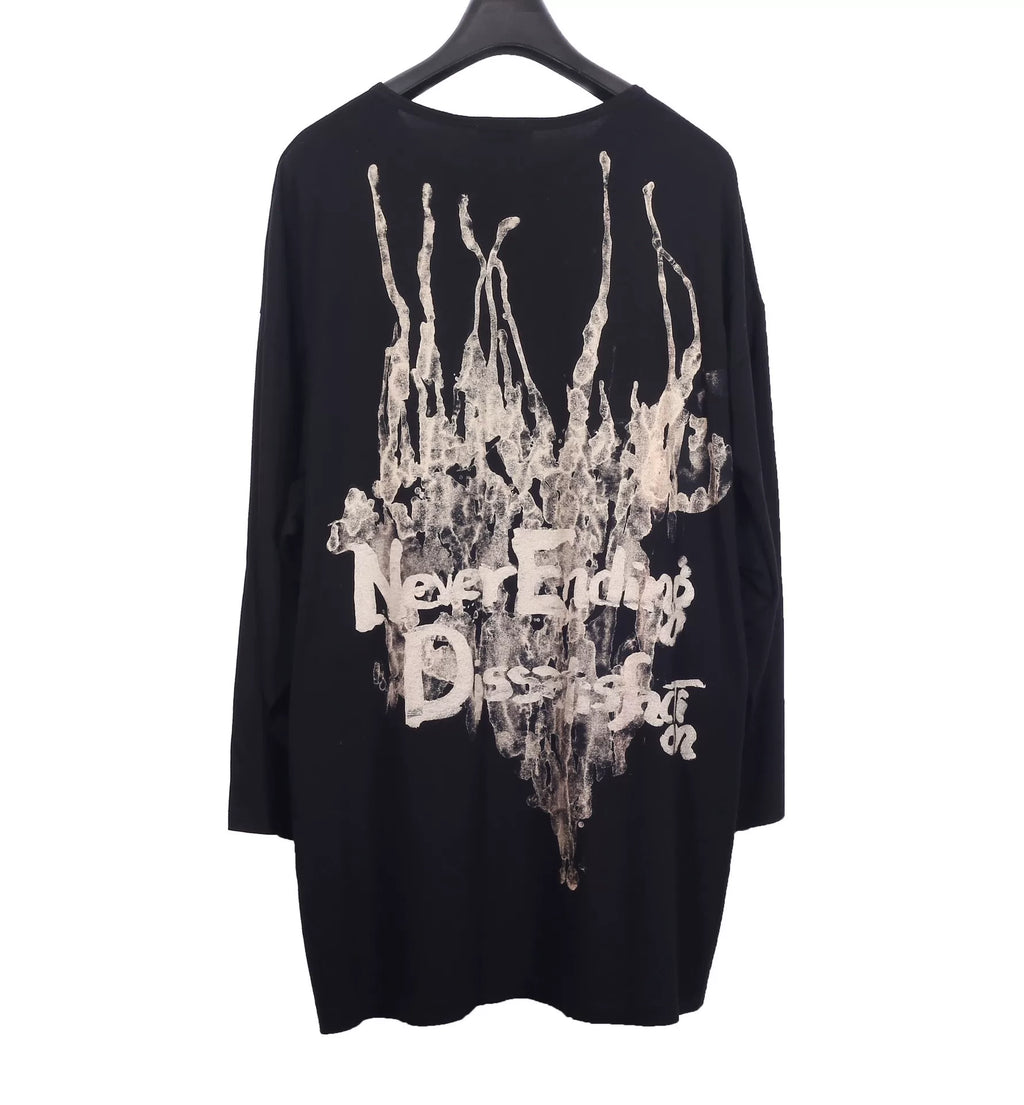 Yohji Yamamoto Pour Homme Mainline Long Sleeve Slogan T-Shirt