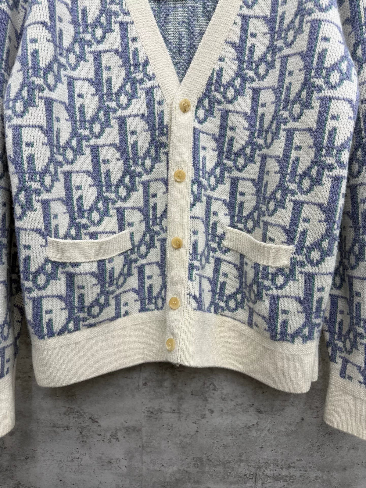 Dior Oblique Classic Vintage Monogram Full Print Wool Cardigan