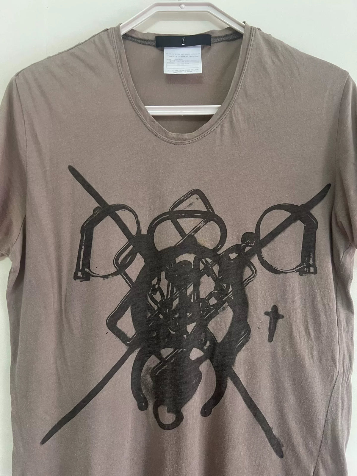 Julius_7 08SS printed vintage short-sleeve base T-shirt