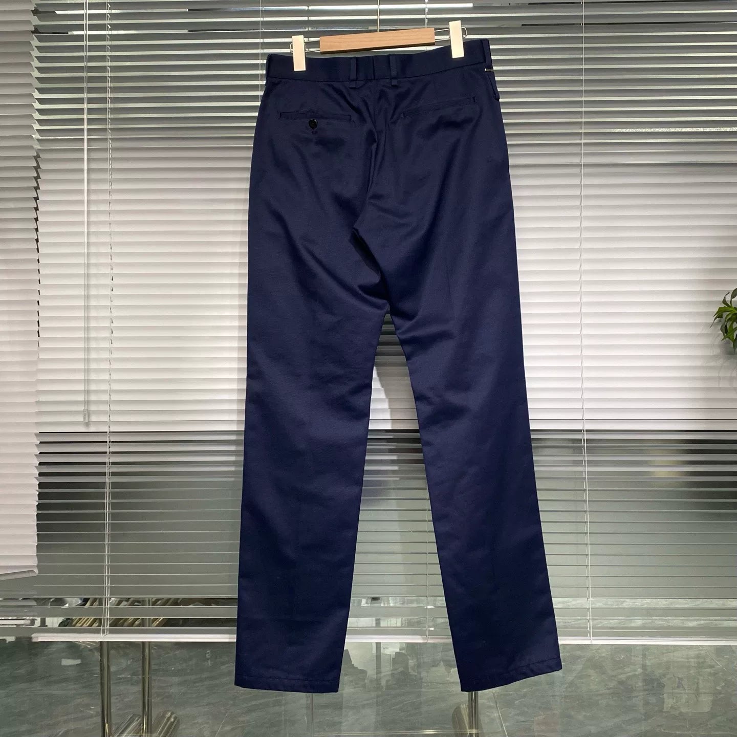Louis Vuitton Dark Blue Straight-Leg Twill Casual Pants