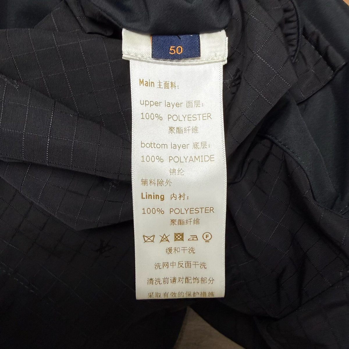 Louis Vuitton Black Tone-on-Tone Embroidered Detachable Jacket