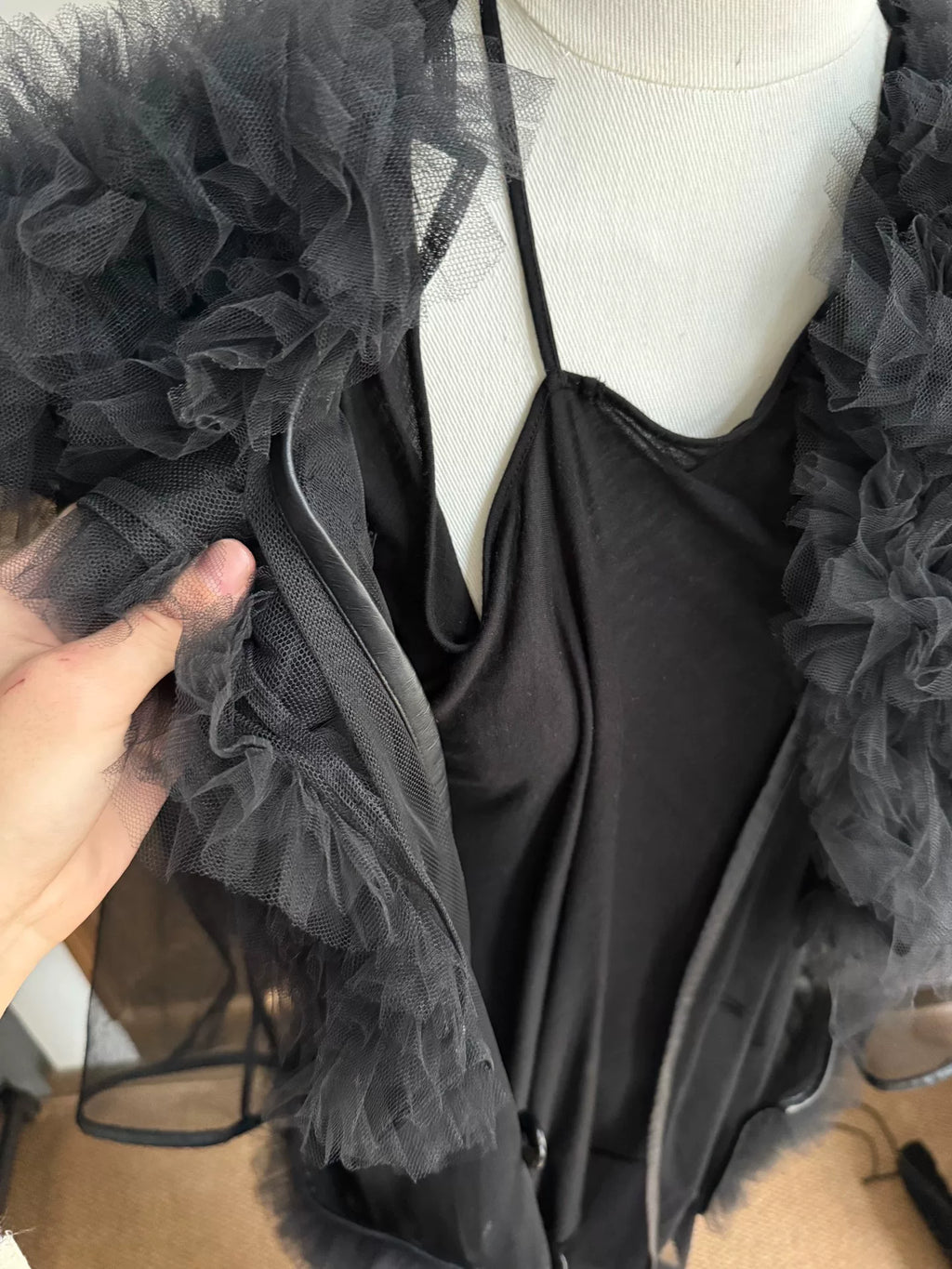 Comme des Garçons Comme des Garçons Noir Black Vintage Tulle One-Piece Coat