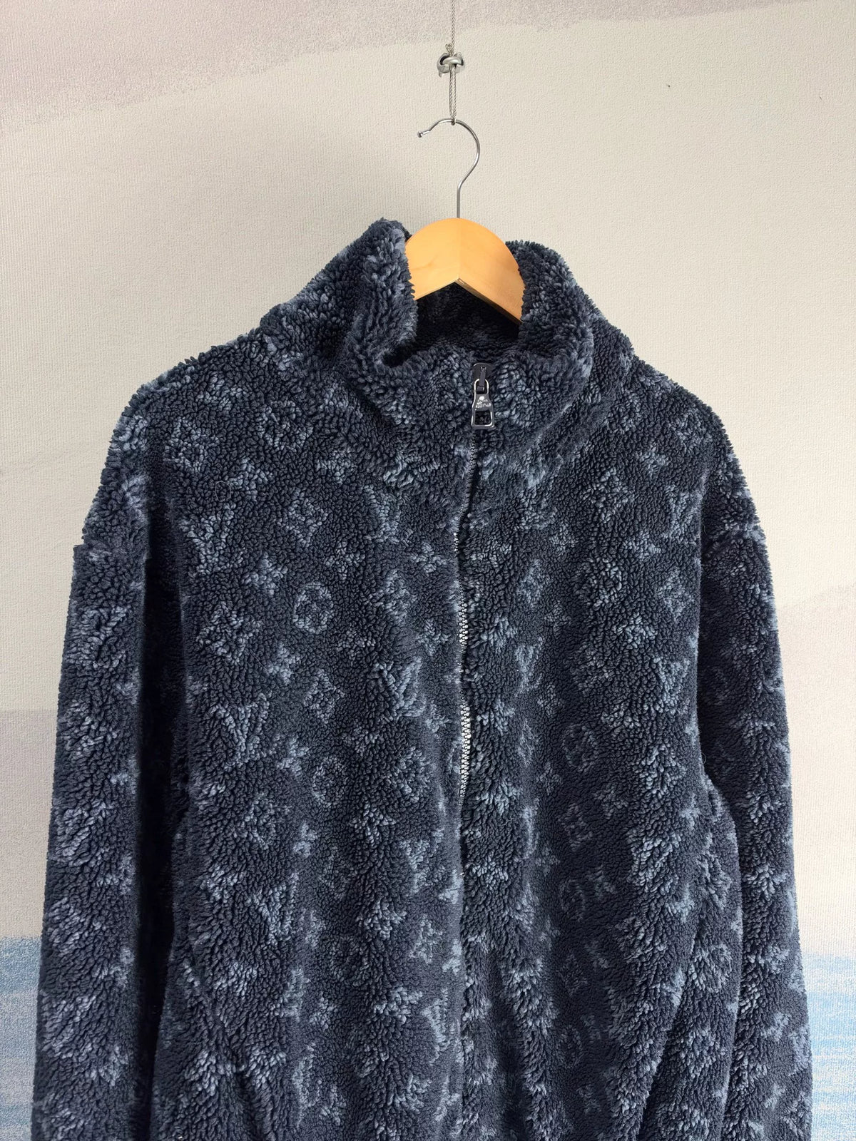 Louis Vuitton Navy Blue All-Over Teddy Jacket