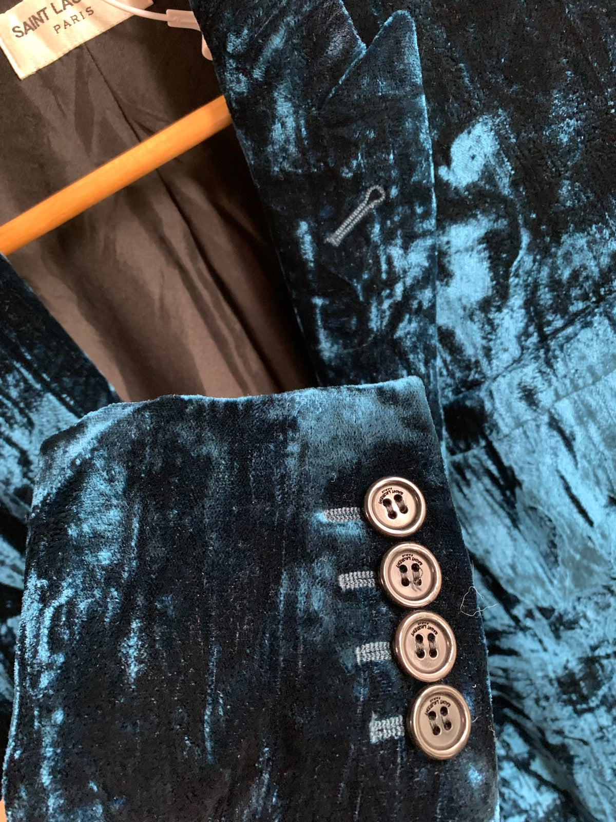 Saint Laurent Blue Velvet Blazer