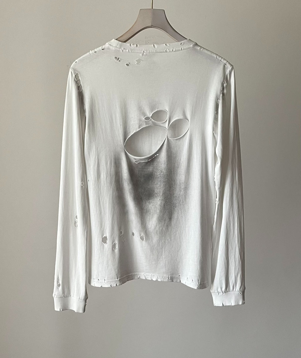 Number (N)ine 2002SS MODERN AGE Distressed Waffle Long Sleeve Shirt