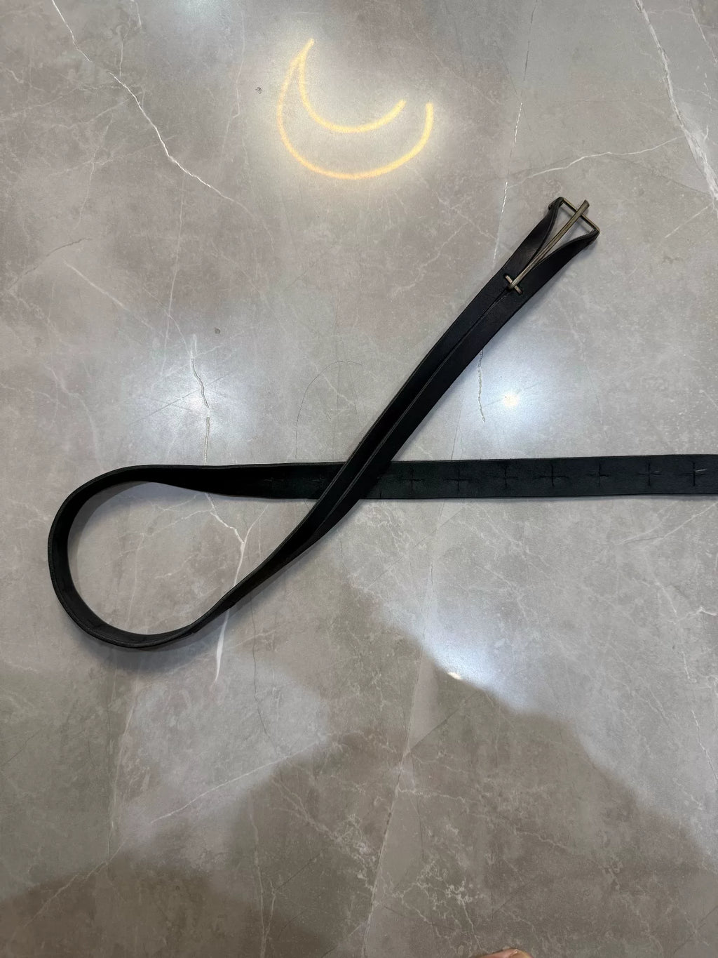 M.A+ SS06 'Y' Buckle Split Leather Belt