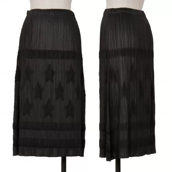 Issey Miyake Vintage Black Star Pleated Skirt