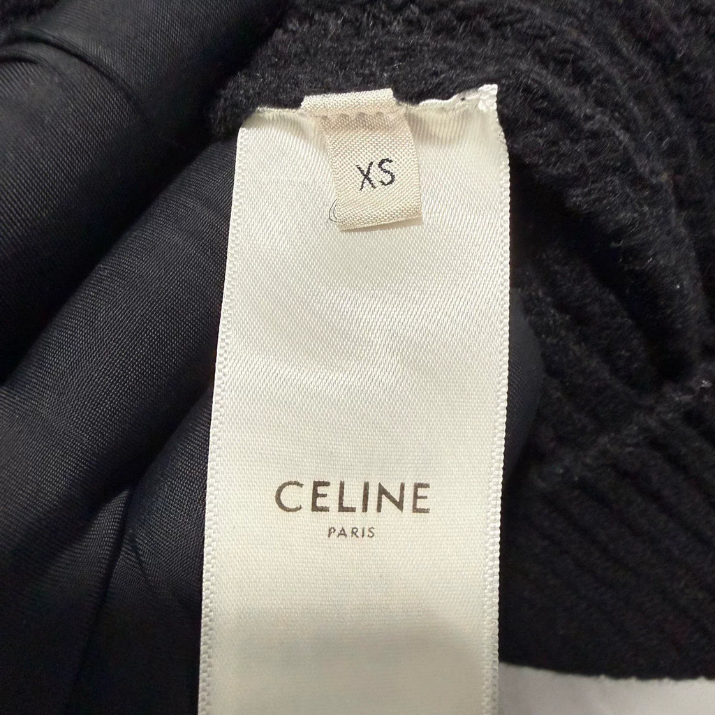 Celine Embroidered Logo Fuzzy Sweater Wool
