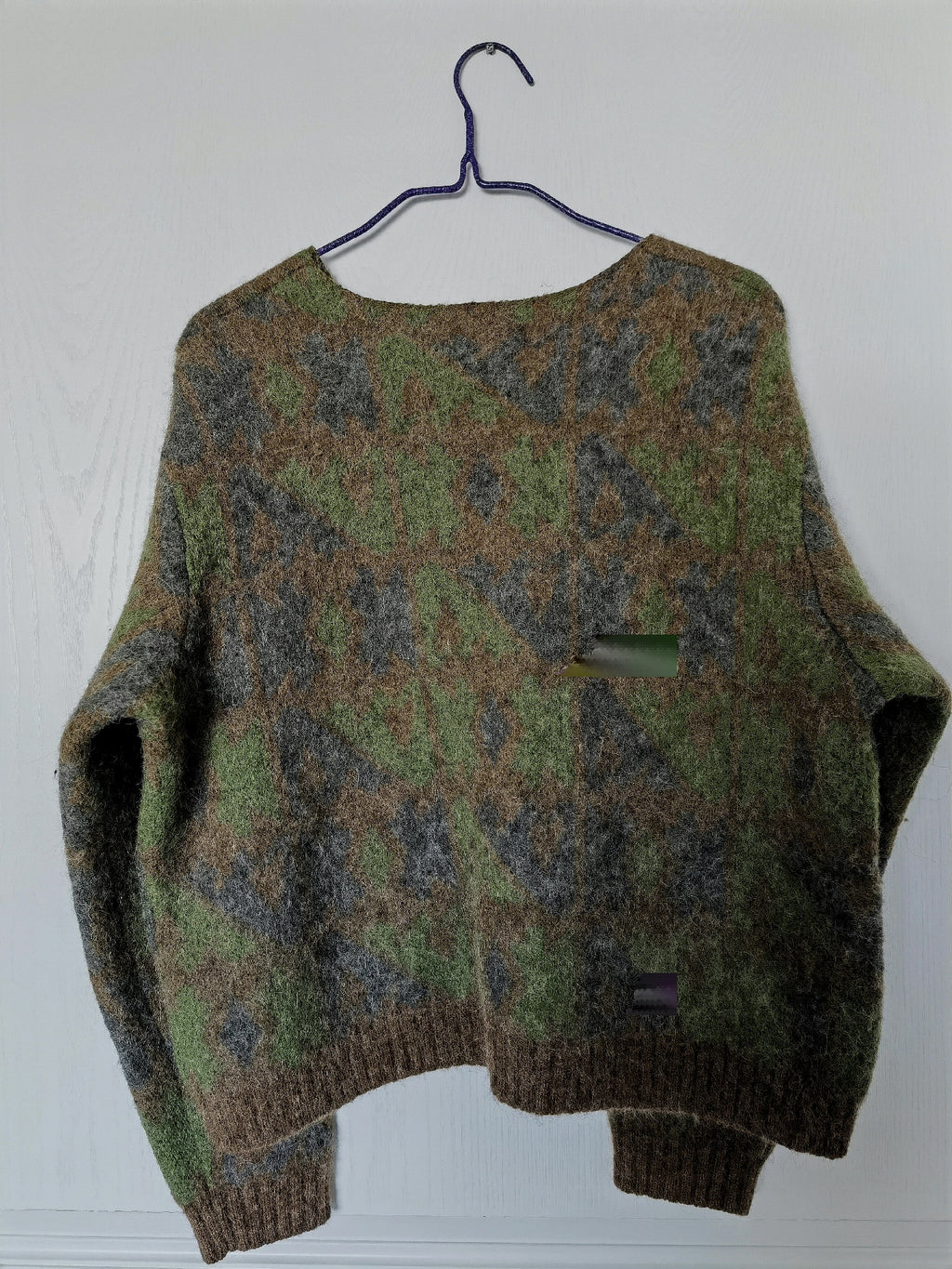yohji yamamoto camouflage boxy short wide sweater