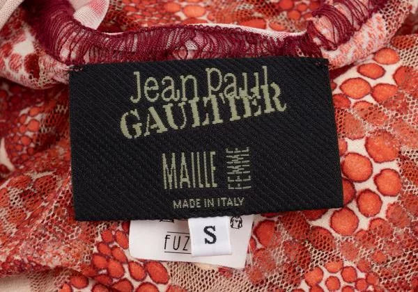 Jean Paul Gaultier Vintage Red Polka Dot Mesh Top