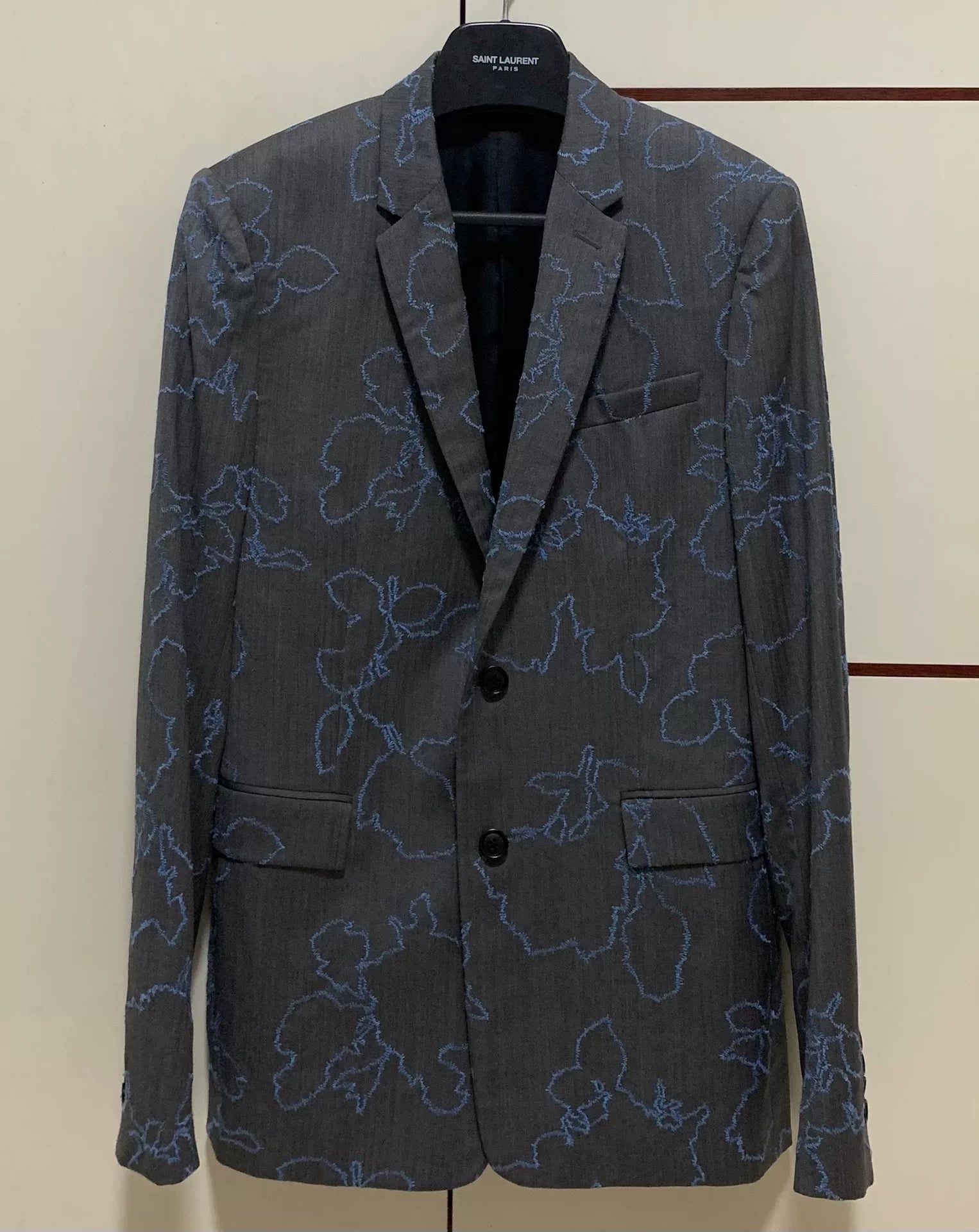 Dior Homme 16SS Runway Blue Gray Suit Wool