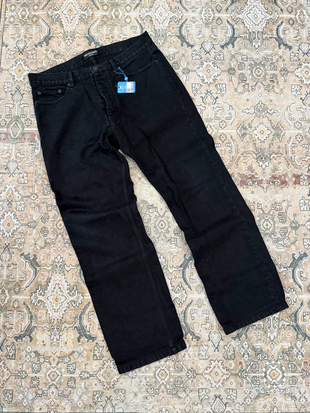 Balenciaga Baggy Black Distressed Jeans